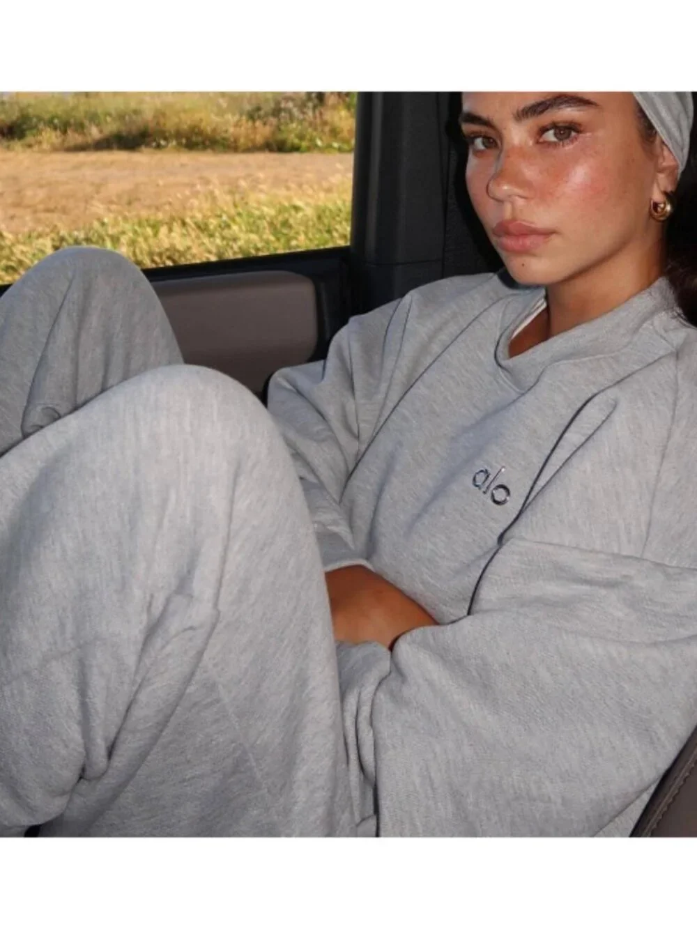 Alo Accolade Sweatpants Athletic Heathered Grey High-Rise Fleece Joggers Sweats
